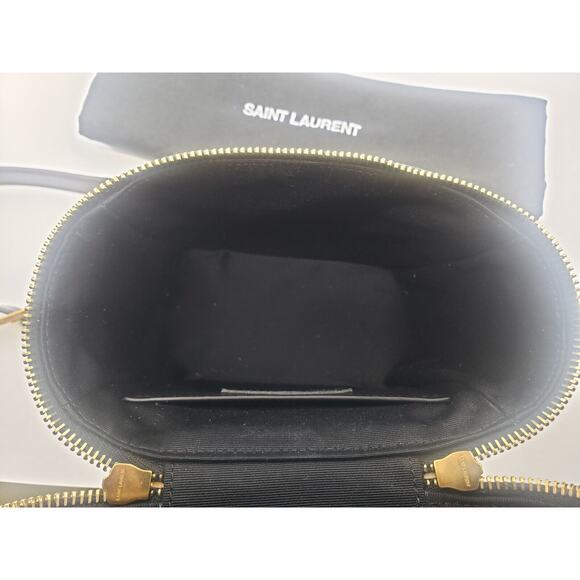 SAINT LAURENT 80's Vanity YSL Crossbody Bag in Quilted Grained Leather $1750 - Picture 7 of 11